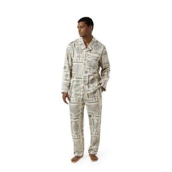 Dogg Supply by Snoop Dogg Size  Poly Satin Men's Sleep Set in Natural - Picture 1 of 5